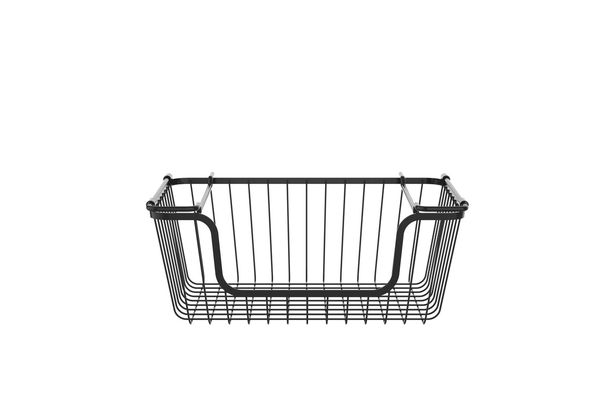 Oceanstar Stackable Wire Storage Baskets with Easy-Carry Handles – Set of 2