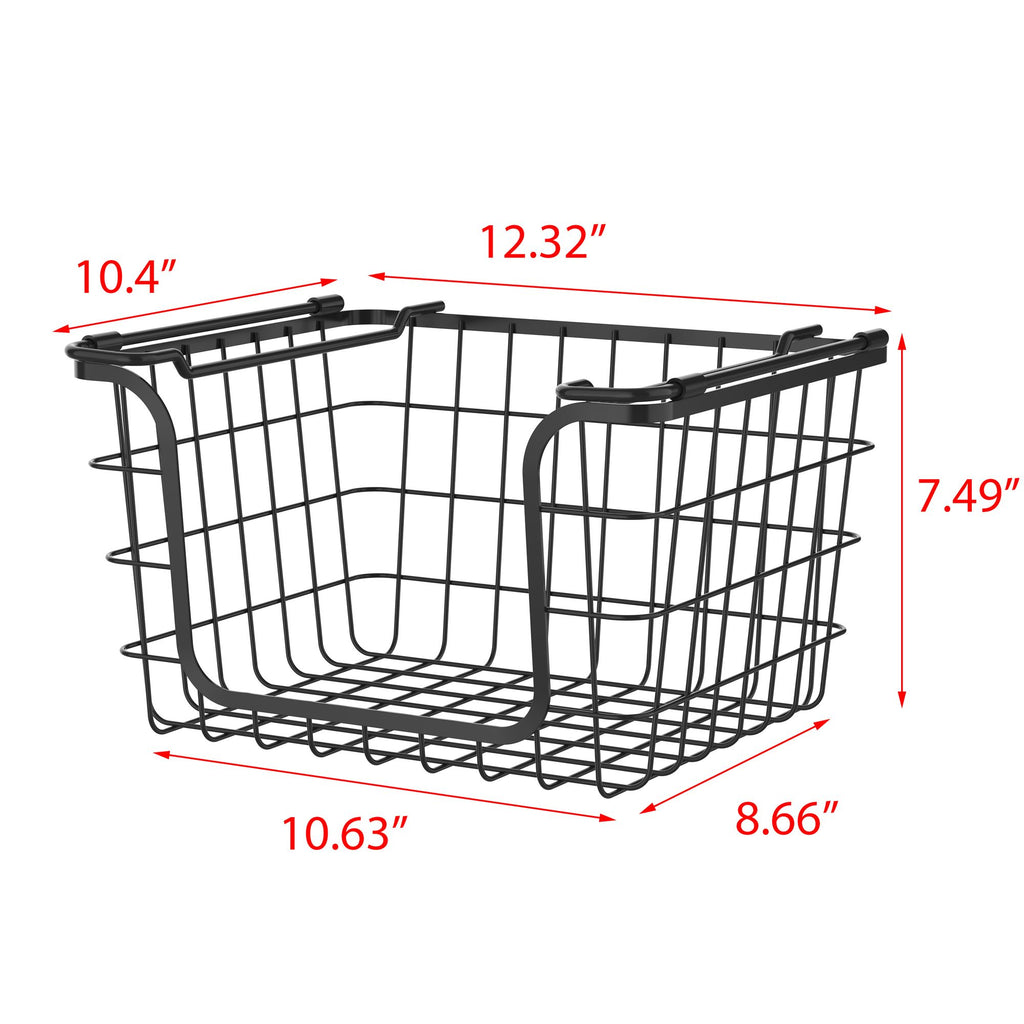 Oceanstar Stackable Wire Baskets for Pantry, Kitchen, Bathroom Organization