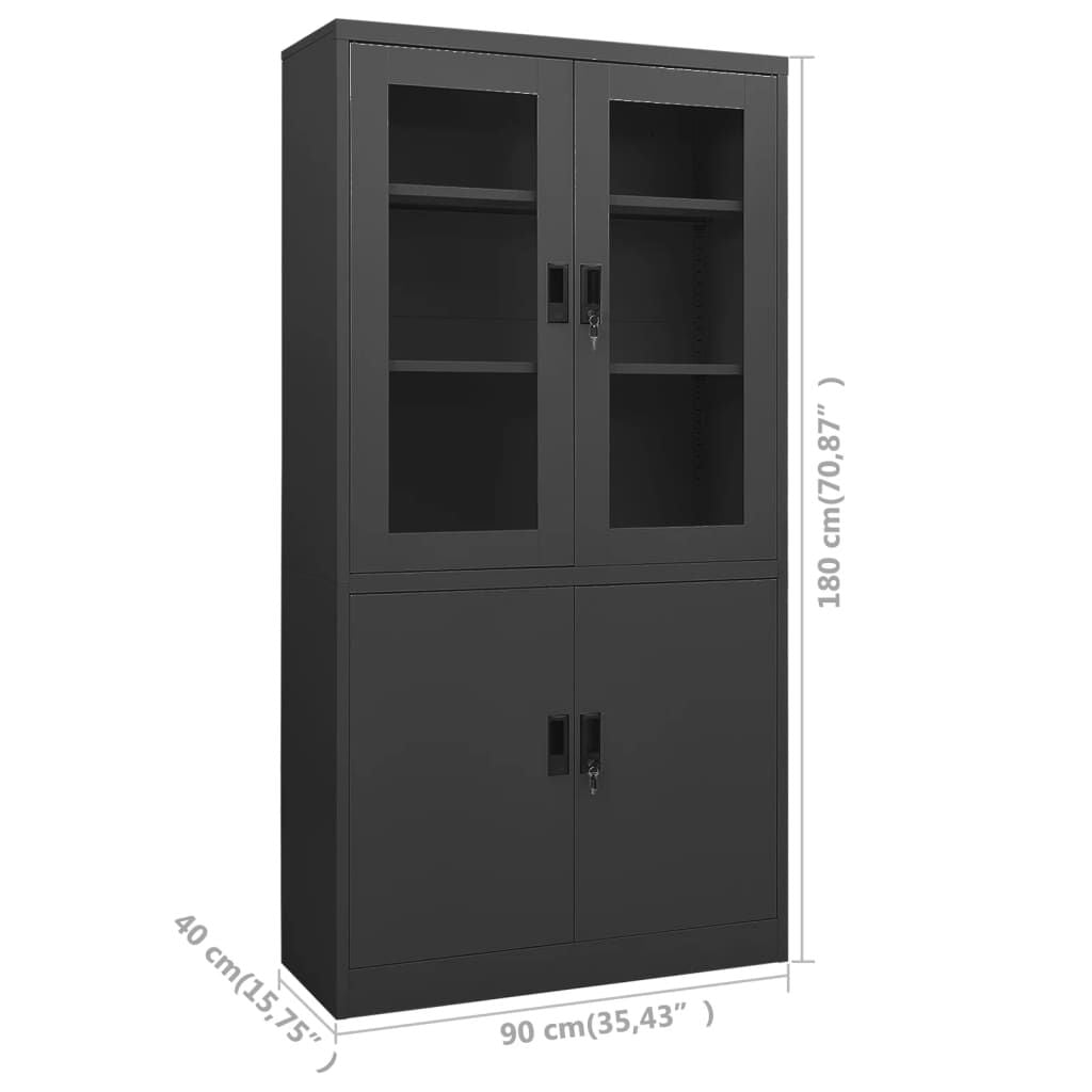 Anthracite Locking Office File Cabinet