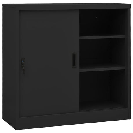 Office Cabinet with Adjustable Shelves and Sliding Doors