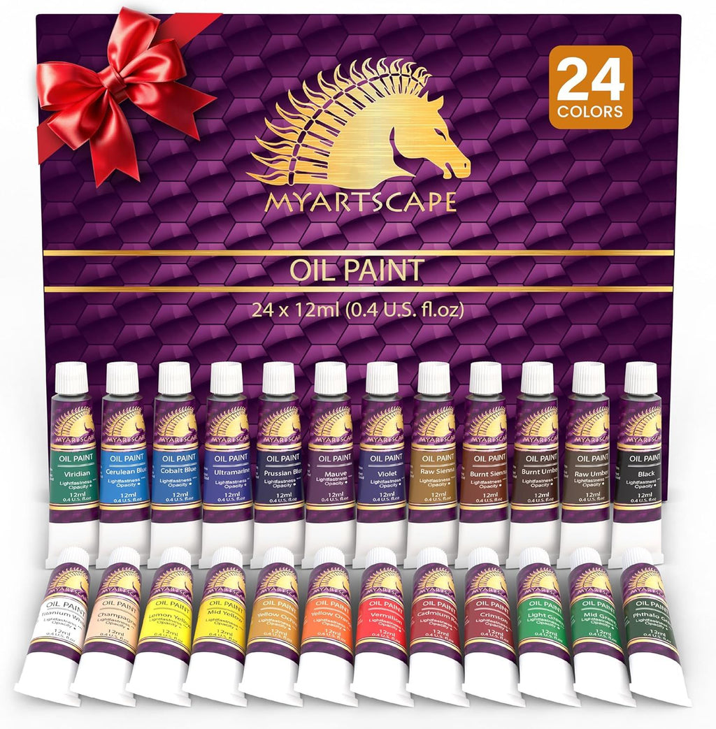 Heavy-Body Artist Oil Paint Set with Rich Pigment Load