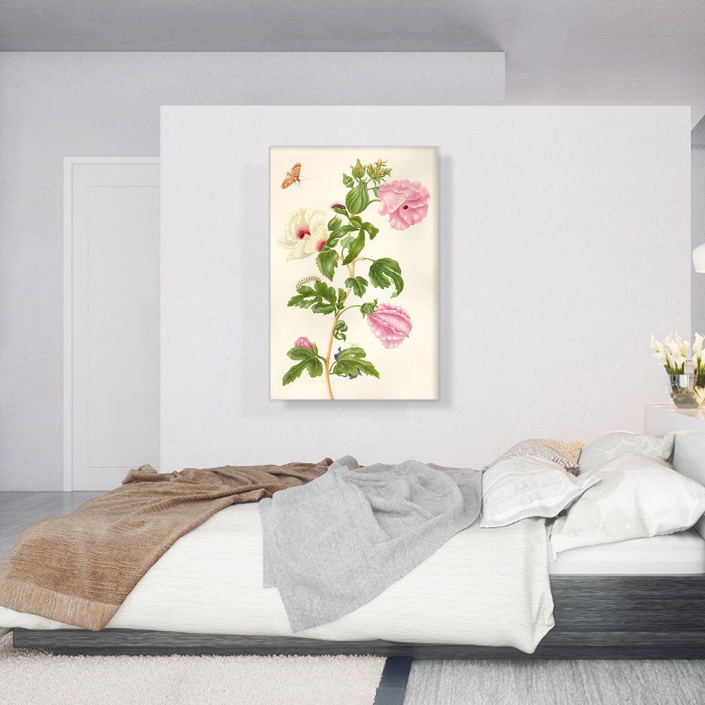 Okra Flowering Plant 1702 Botanical Canvas Art