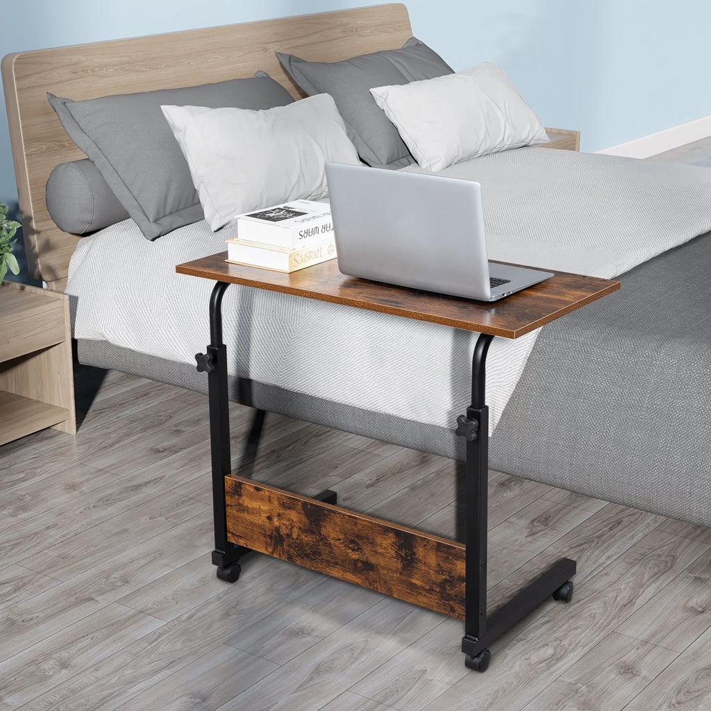 Stylish Rolling Side Table with Adjustable Height