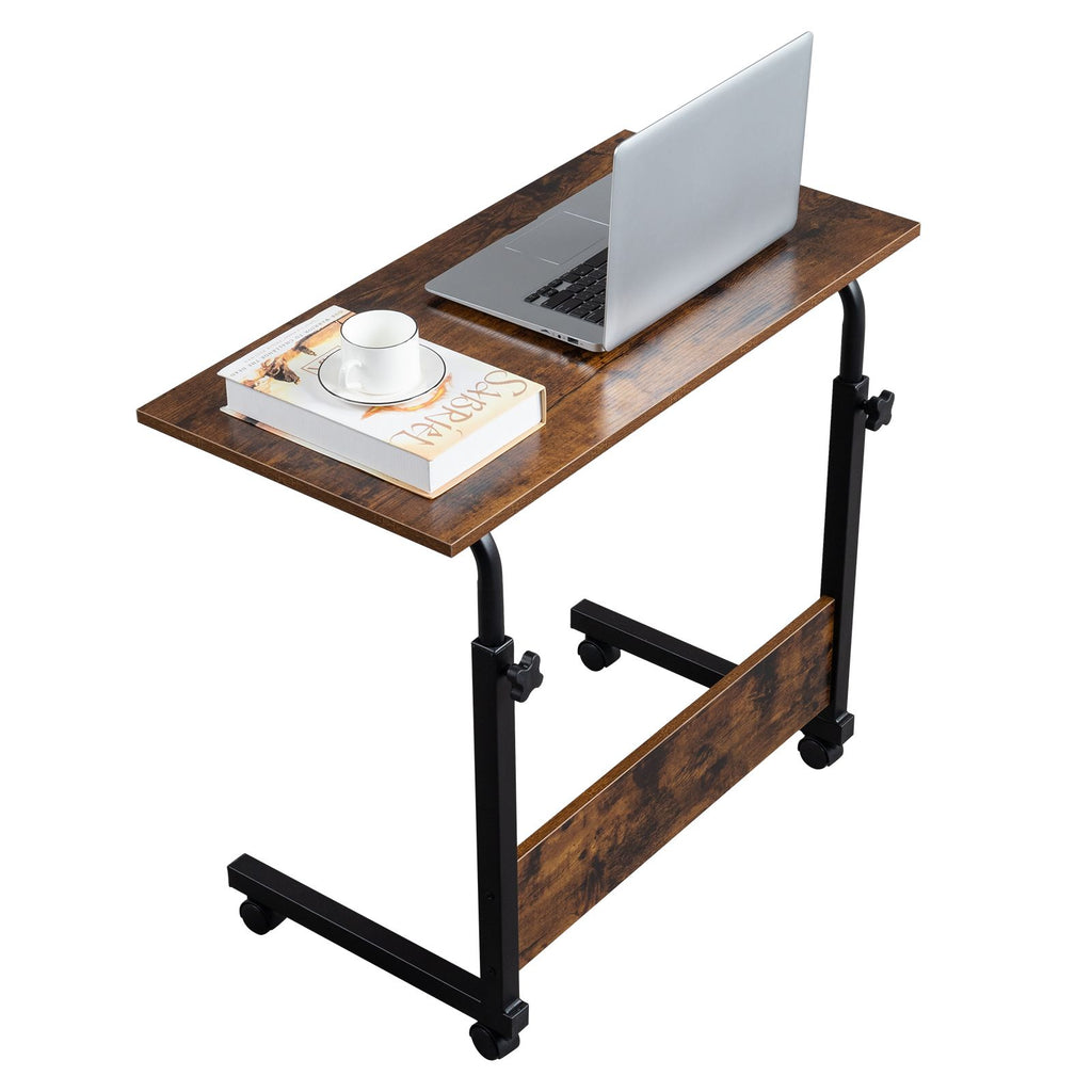 Stylish Rolling Side Table with Adjustable Height