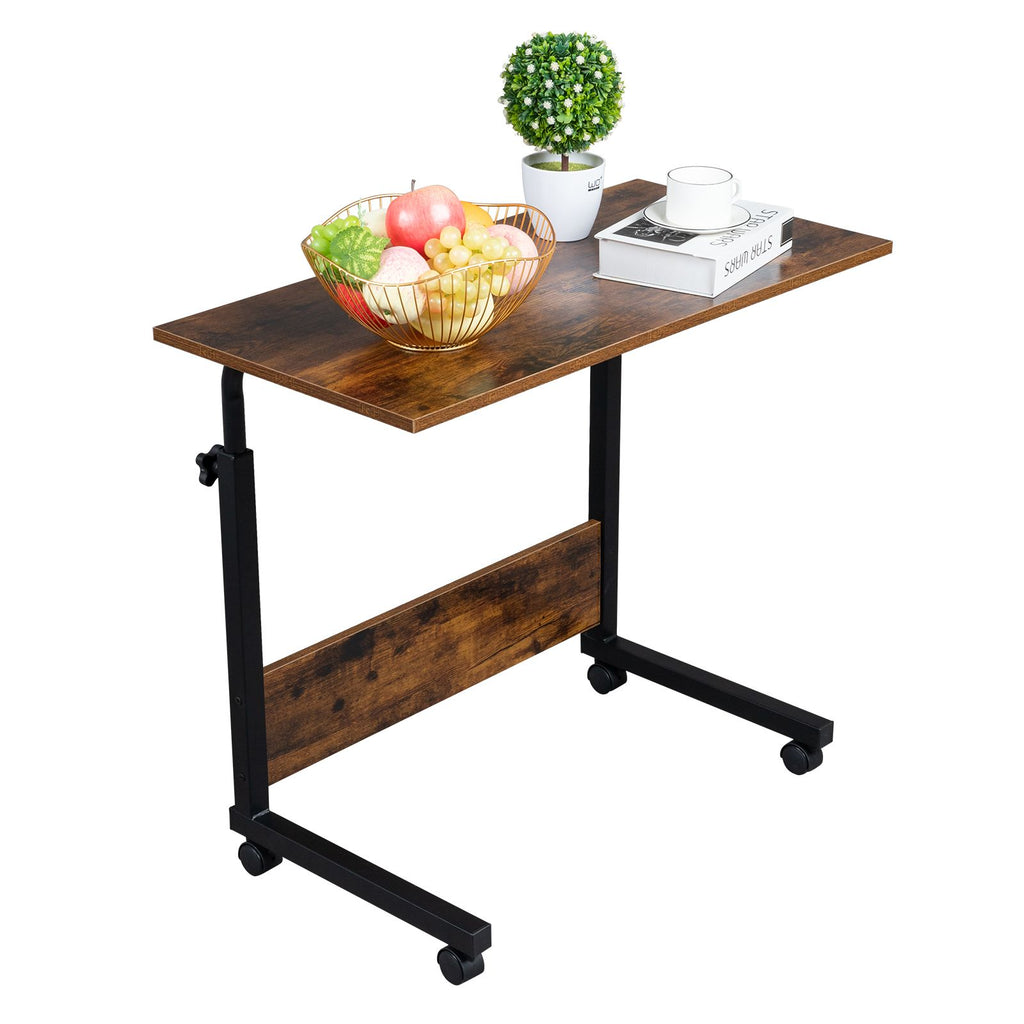 Stylish Rolling Side Table with Adjustable Height