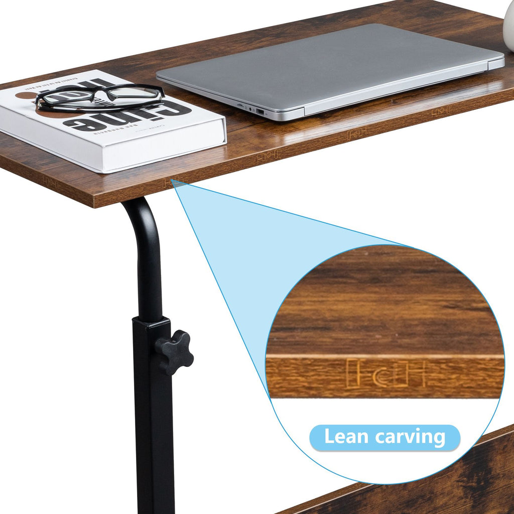 Stylish Rolling Side Table with Adjustable Height