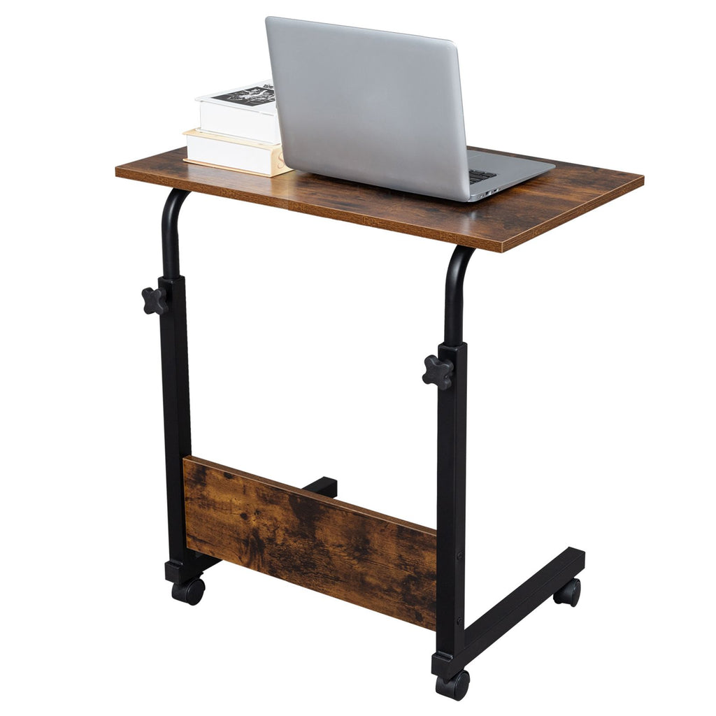 Rolling & Height-Adjustable Side Table with Baffle