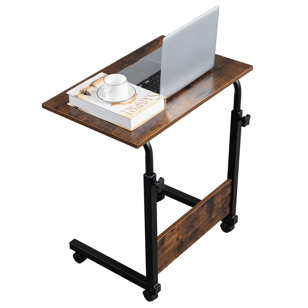 Rolling & Height-Adjustable Side Table with Baffle