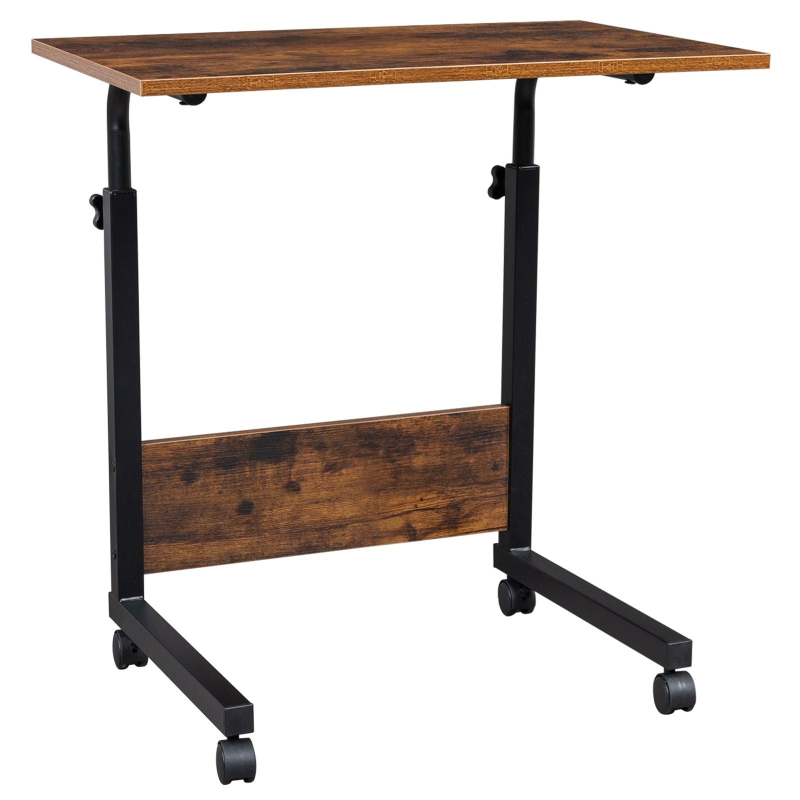 Rolling & Height-Adjustable Side Table with Baffle