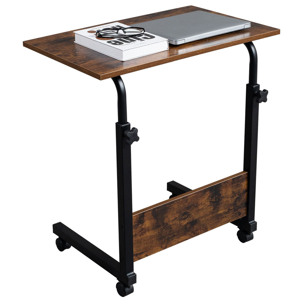 Rolling & Height-Adjustable Side Table with Baffle