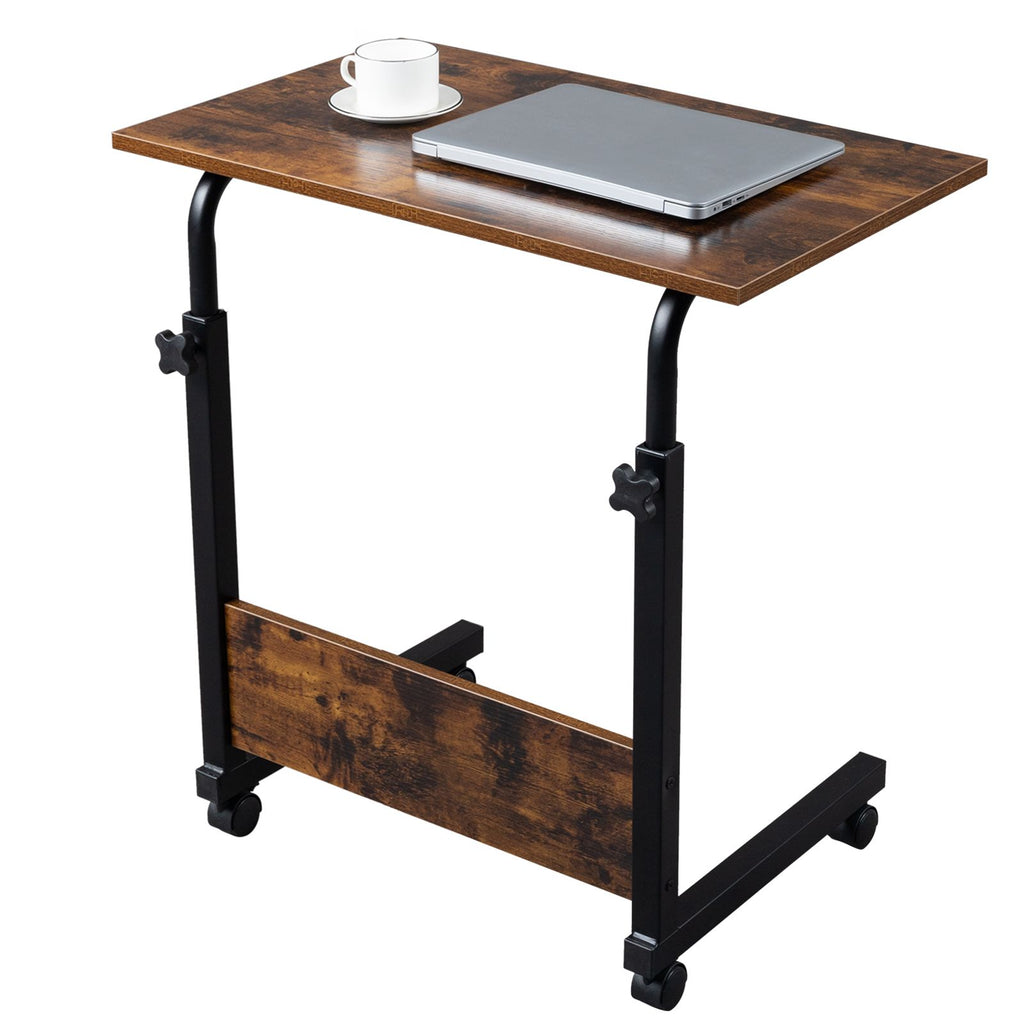 Rolling & Height-Adjustable Side Table with Baffle