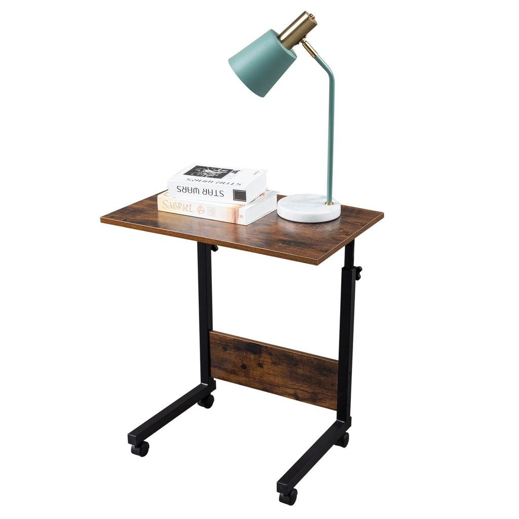Rolling & Height-Adjustable Side Table with Baffle