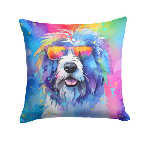 Old English Sheepdog Hippie Dawg Decorative Pillow