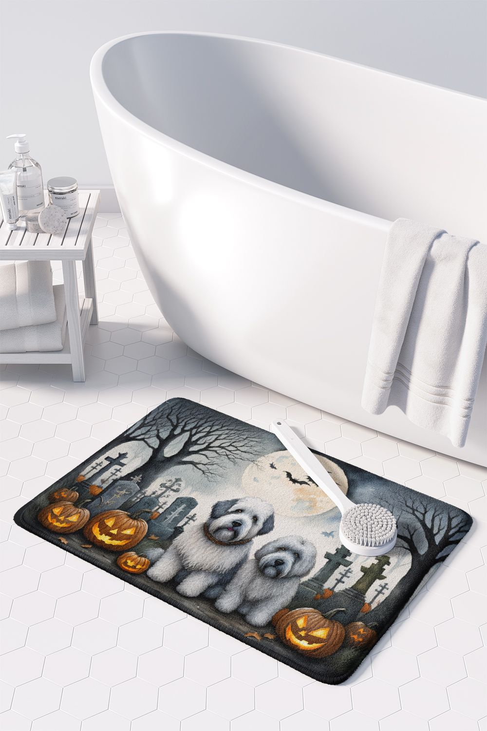 Old English Sheepdog Halloween Memory Foam Mat