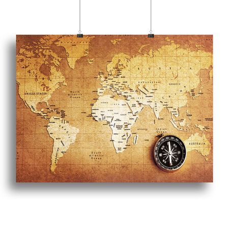 Old Nautical Treasure Map Canvas Print or Poster