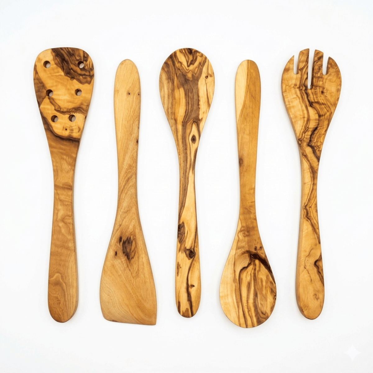 Choixe Hand-Carved Olive Wood Cooking Utensil Set