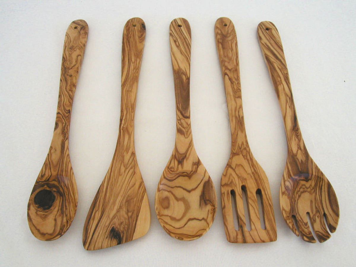 Choixe Hand-Carved Olive Wood Cooking Utensil Set