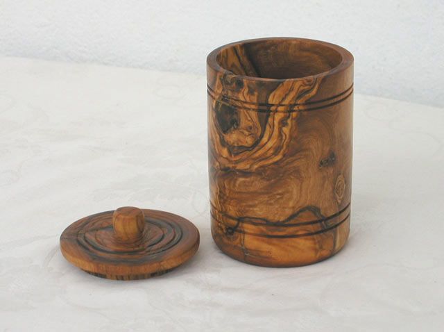 Choixe Hand-Carved Spice Jar and Lidded Salt Keeper