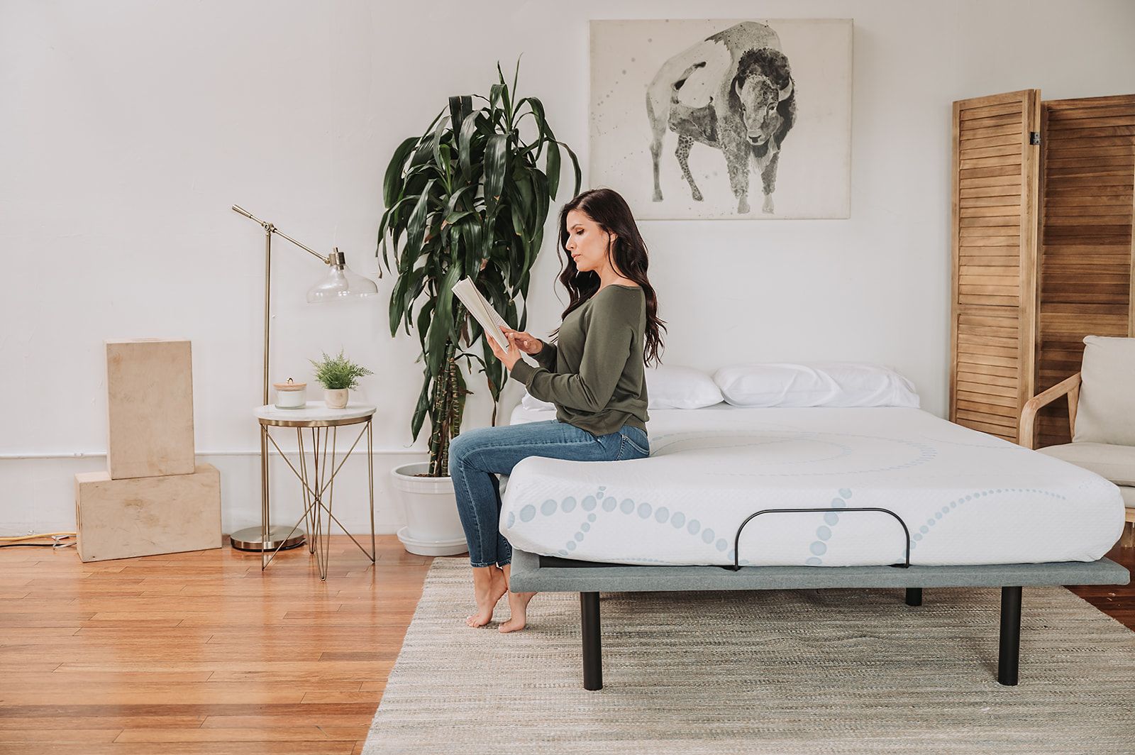Omne Sleep Memory Foam Mattress Twin XL - White/Light Blue