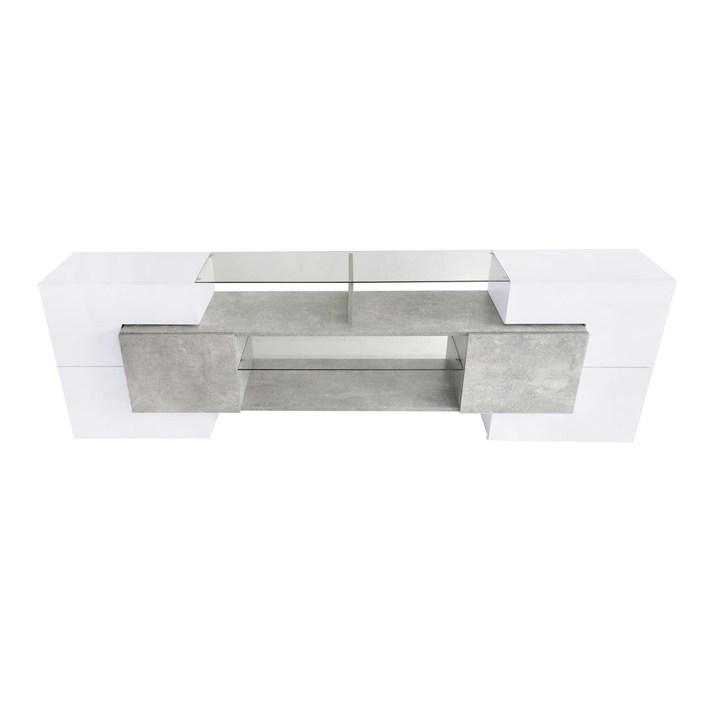 Sculptural TV Stand with Illuminated Display Shelves