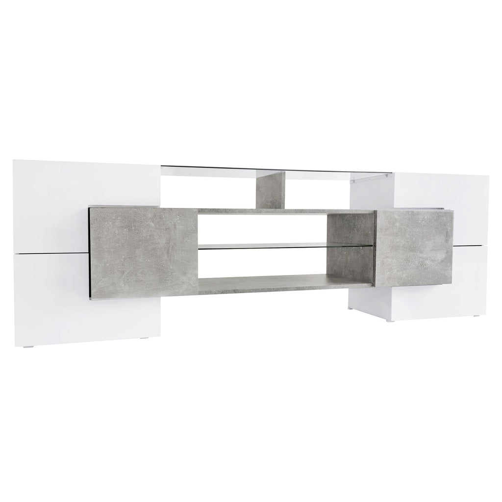 Sculptural TV Stand with Illuminated Display Shelves
