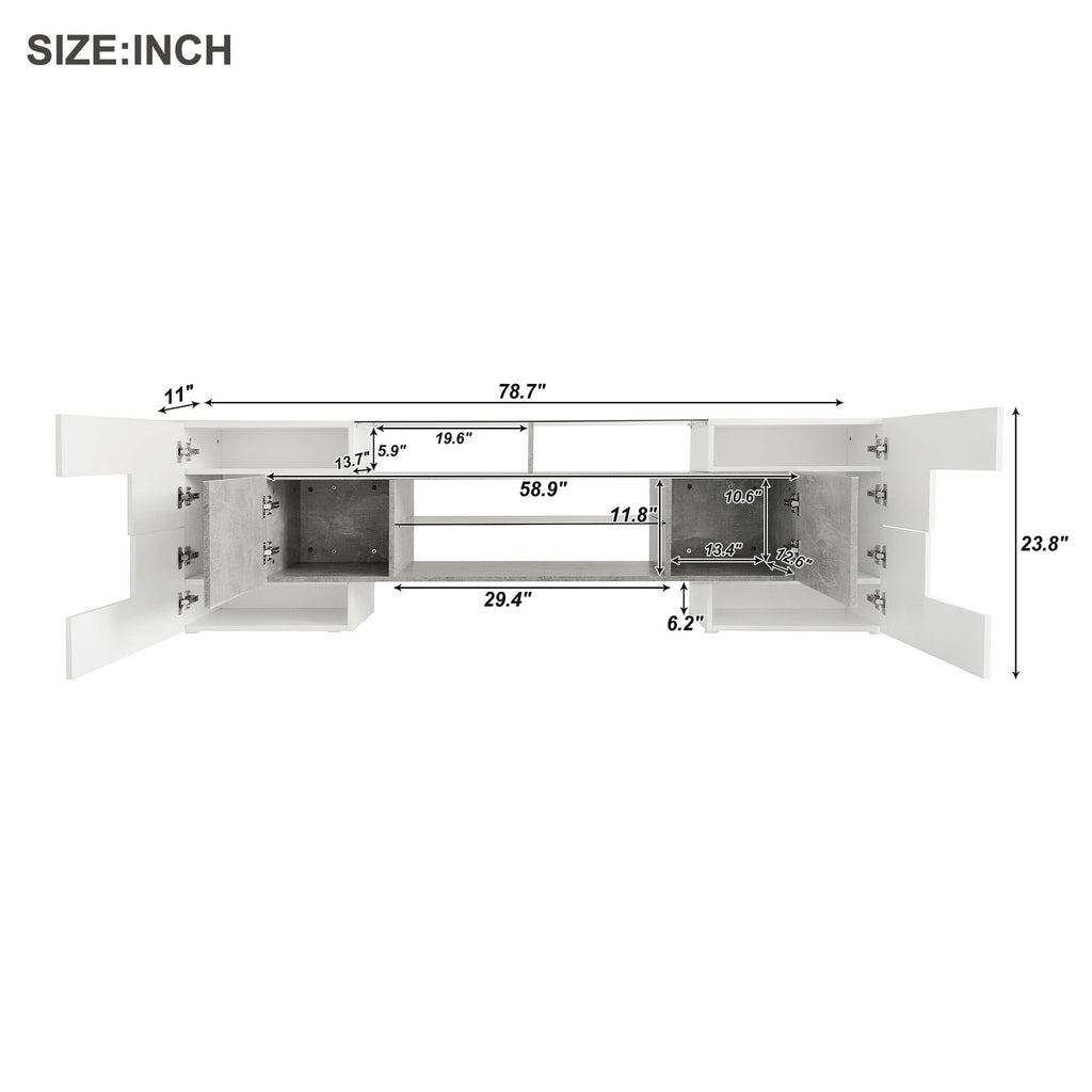 Sculptural TV Stand with Illuminated Display Shelves