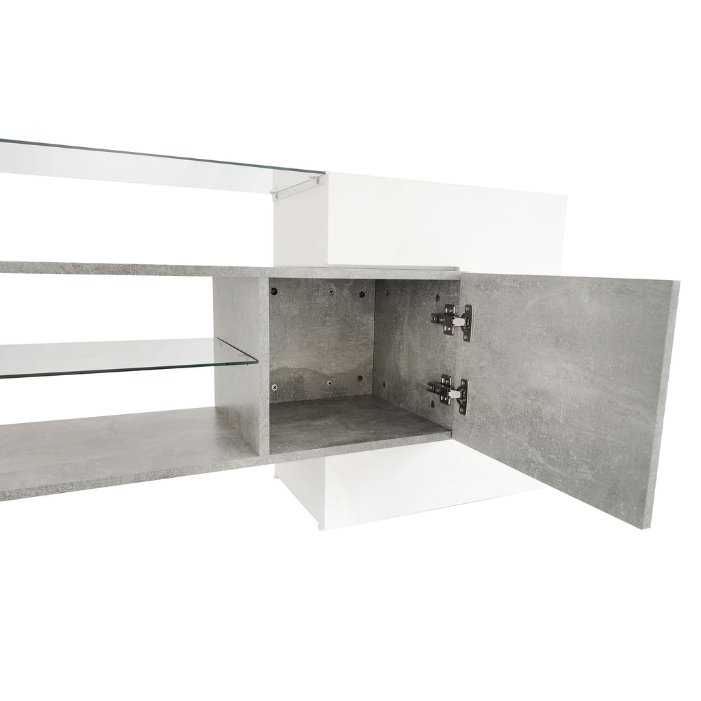 Sculptural TV Stand with Illuminated Display Shelves