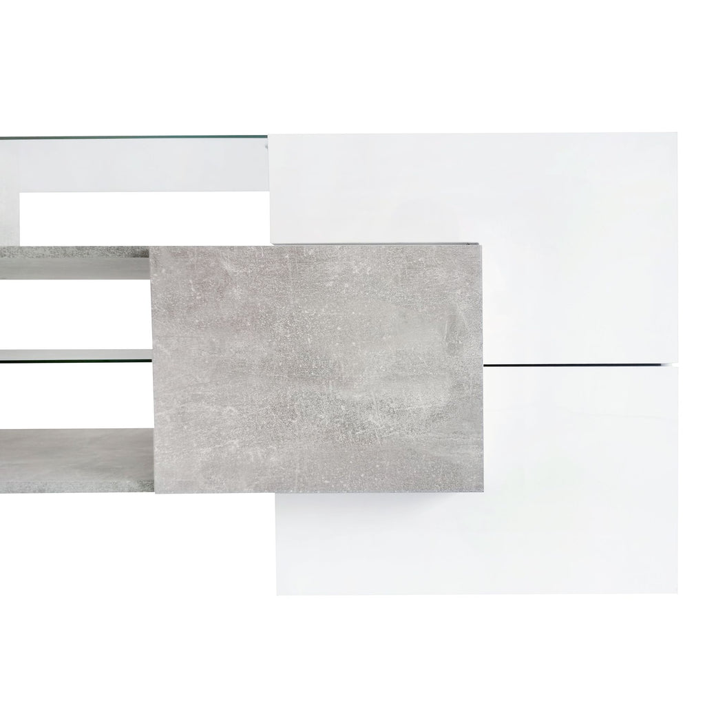 Sculptural TV Stand with Illuminated Display Shelves