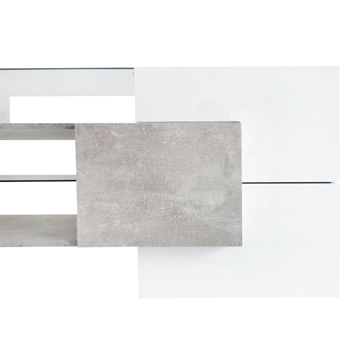 Sculptural TV Stand with Illuminated Display Shelves