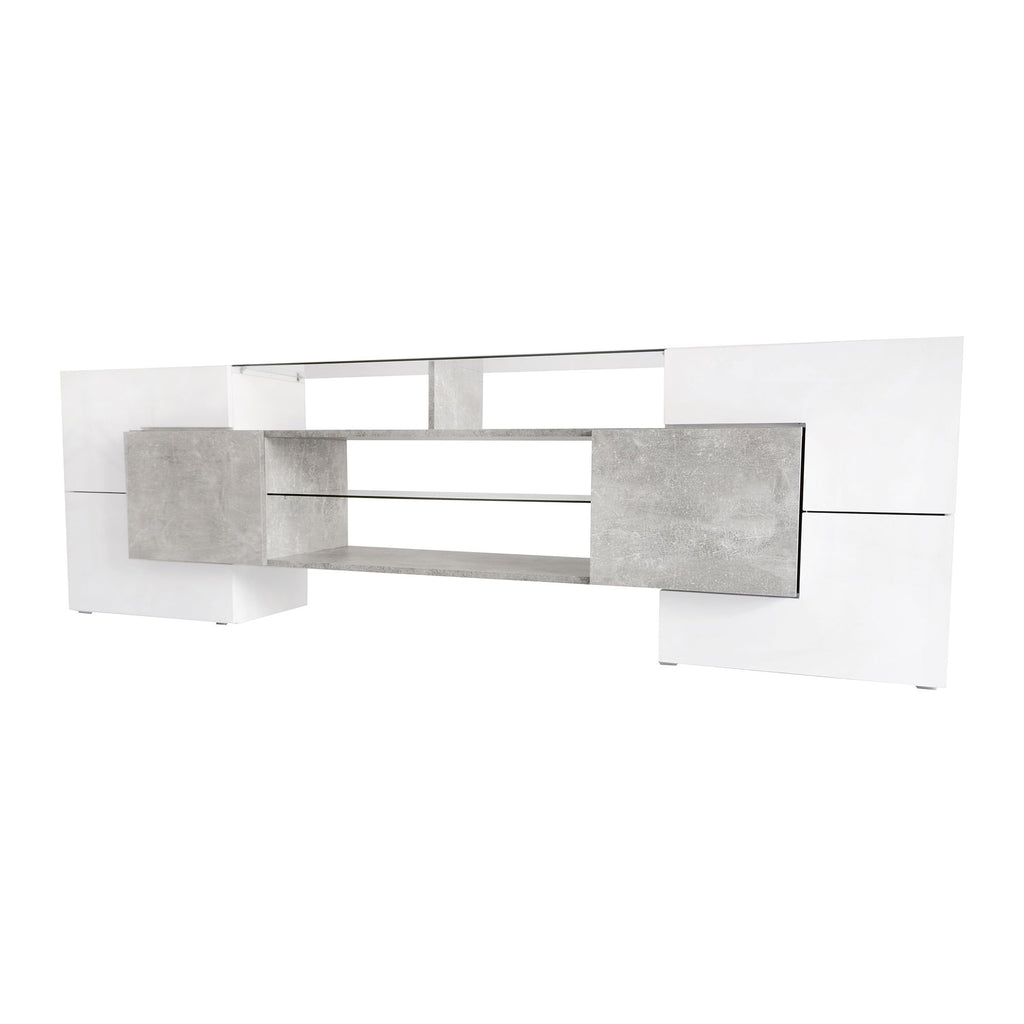 Sculptural TV Stand with Illuminated Display Shelves