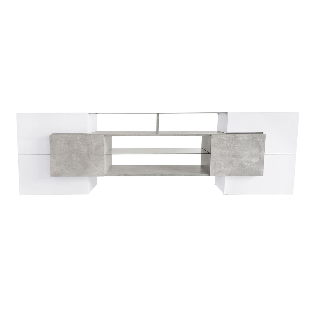 Sculptural TV Stand with Illuminated Display Shelves