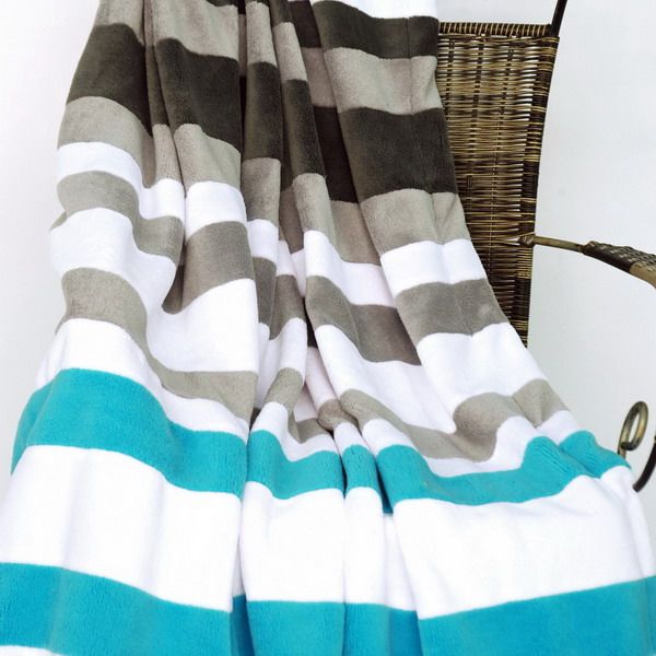 Blue Fairy Striped Patchwork Throw for Cozy, Whimsical Style