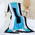 Soft Coral Fleece Patchwork Throw Blanket