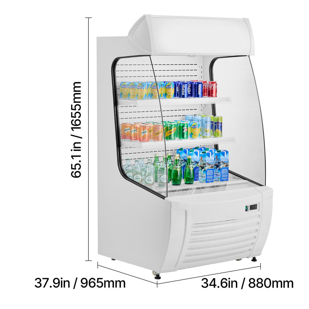 Commercial Open Air Merchandiser with Digital Controls and Energy-Saving Curtain