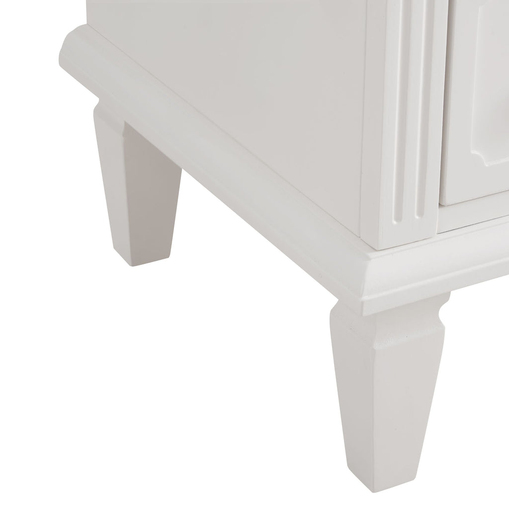 Fluted Nightstand with Drawers and Charging Station