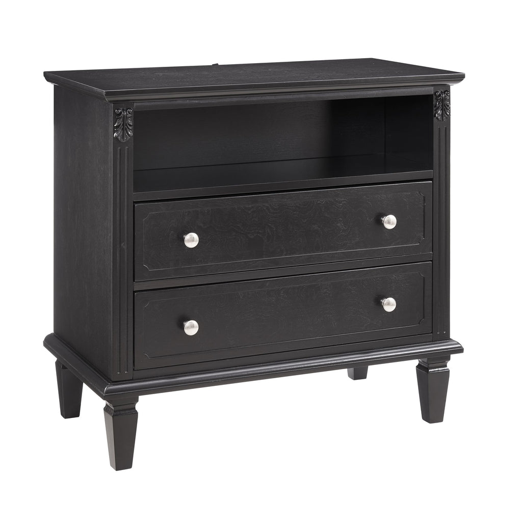 Vintage-Style Nightstand with Charging Station