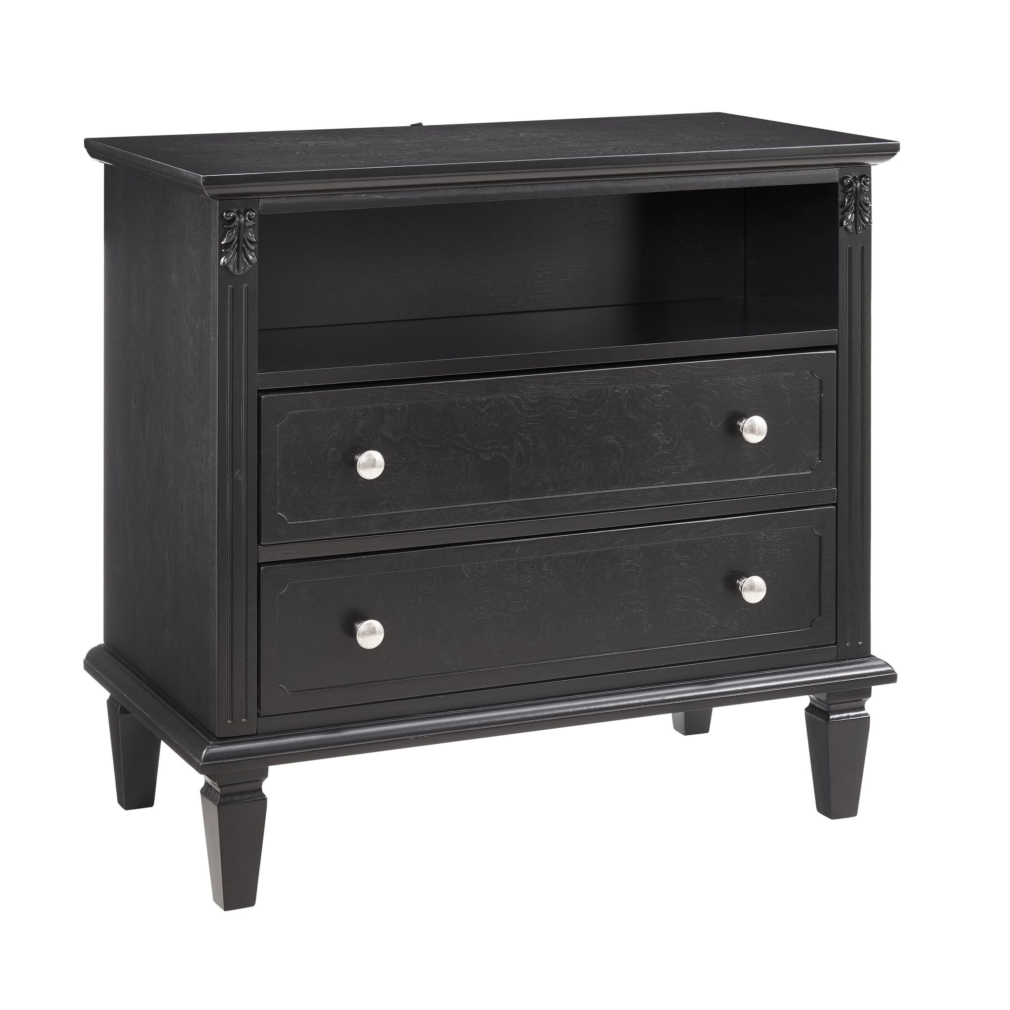 Vintage-Style Nightstand with Charging Station