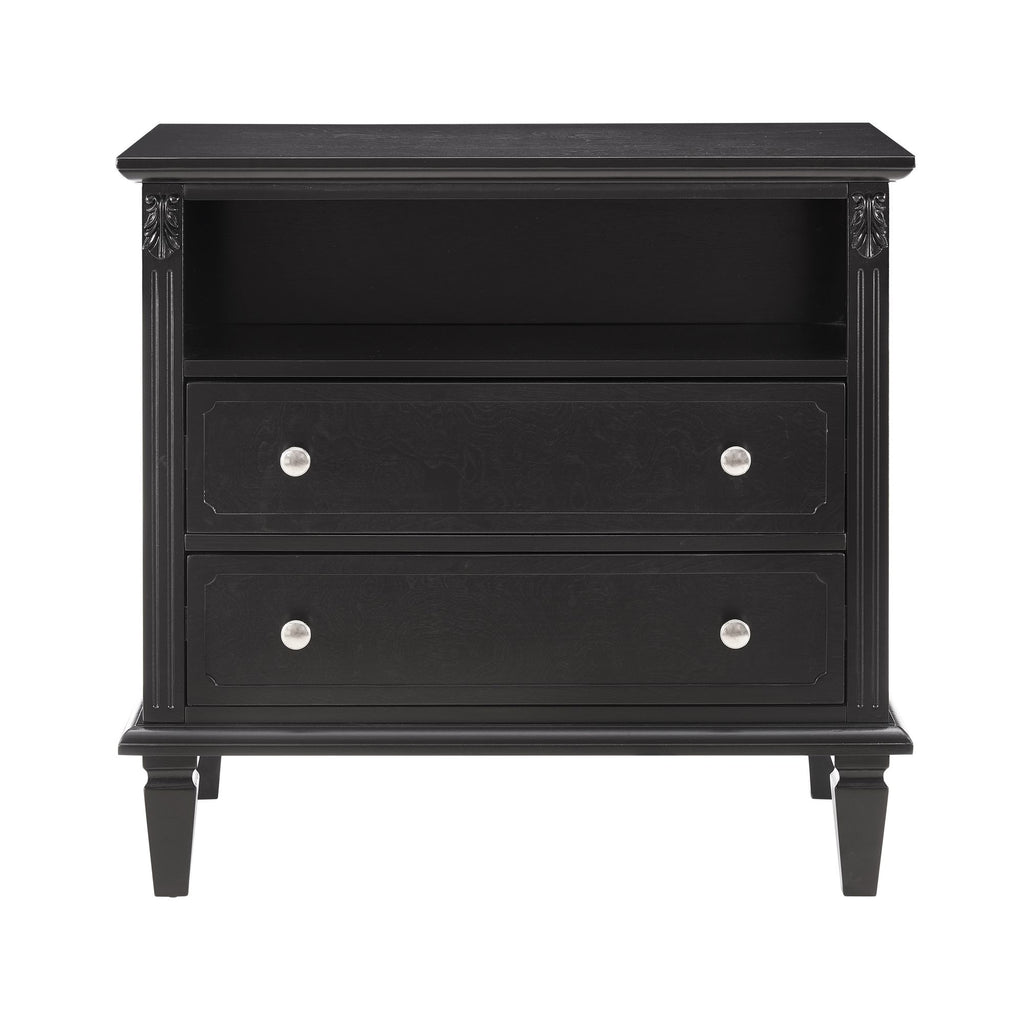 Vintage-Style Nightstand with Charging Station