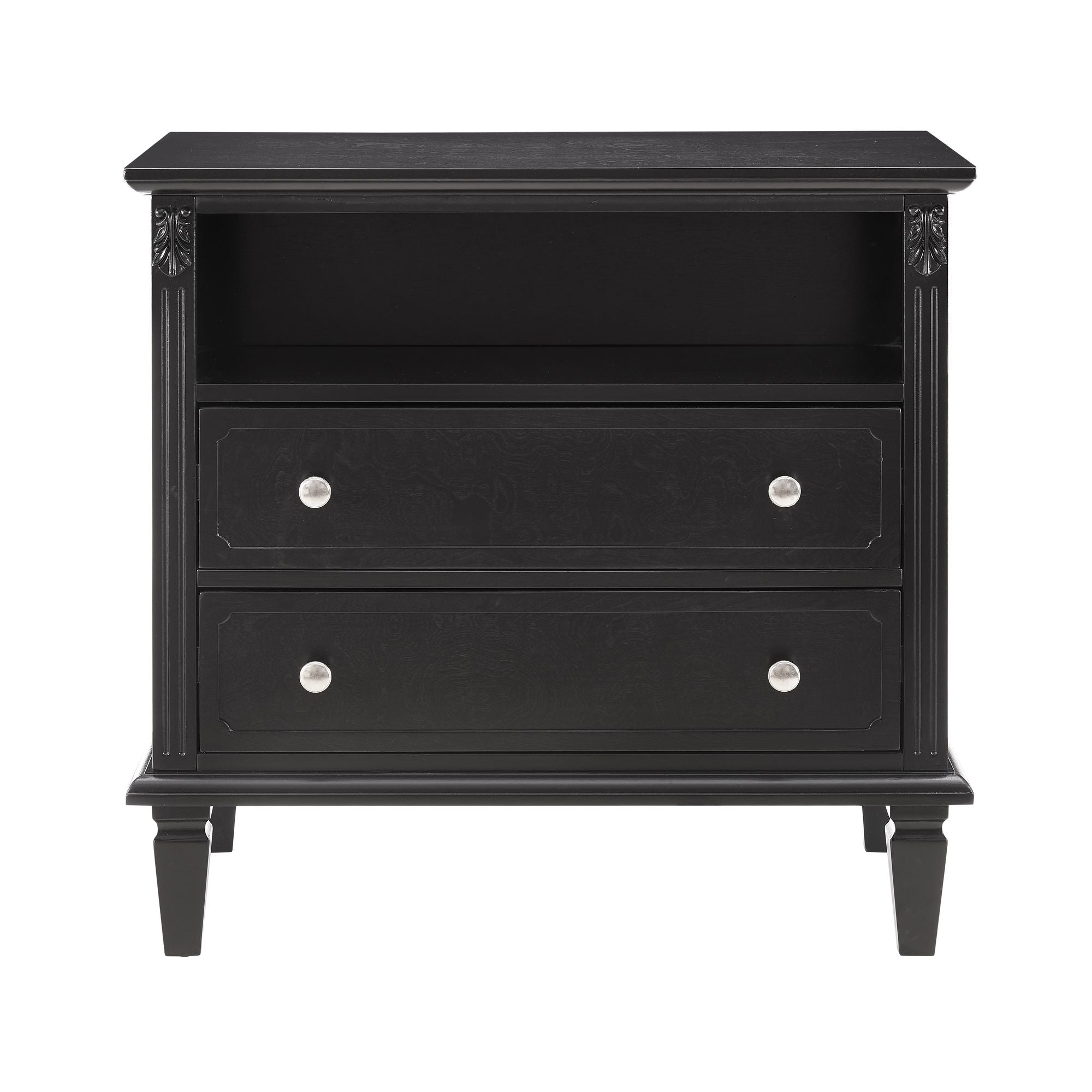 Vintage-Style Nightstand with Charging Station