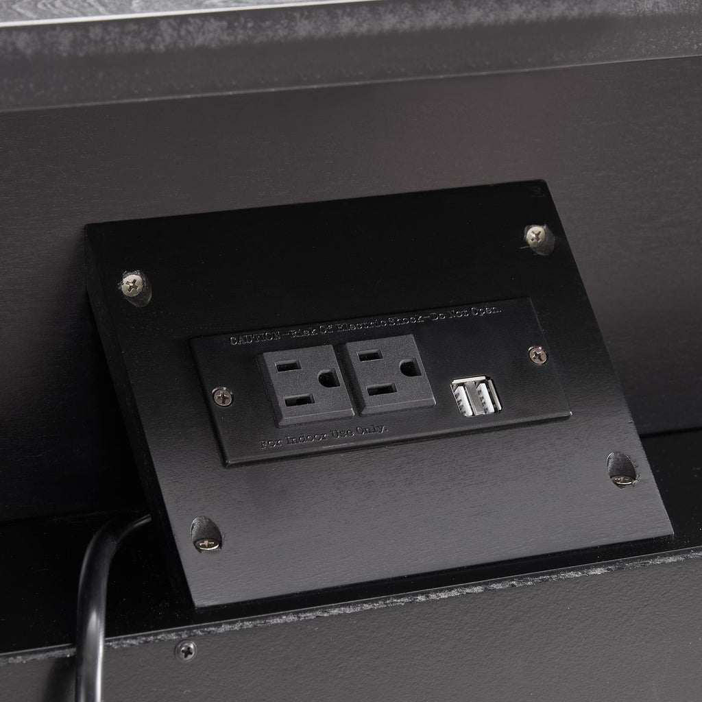 Vintage-Style Nightstand with Charging Station