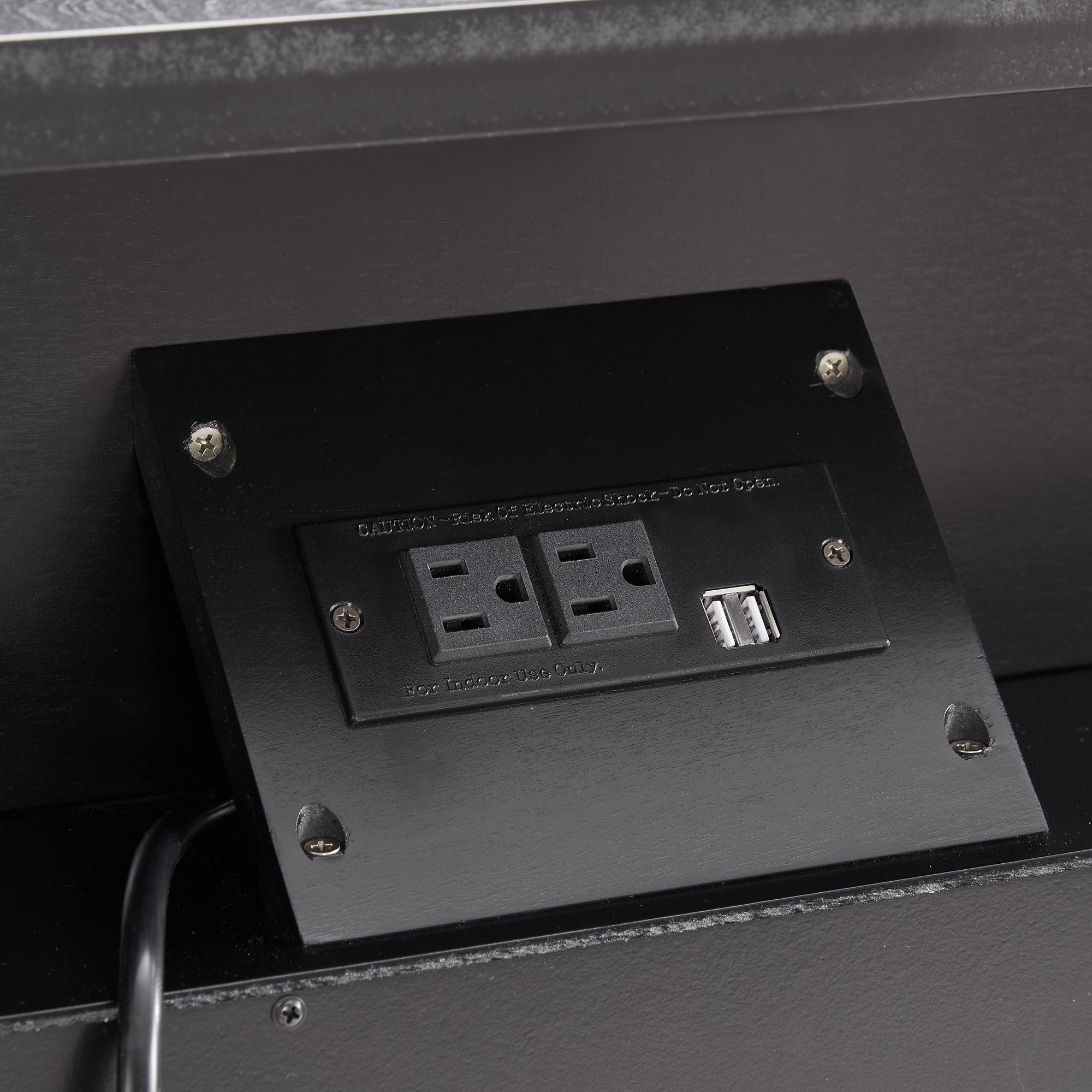 Vintage-Style Nightstand with Charging Station