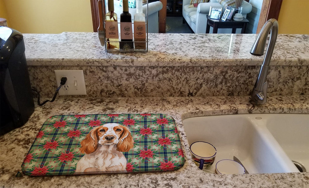 English Cocker Spaniel Christmas Dish-Drying Mat