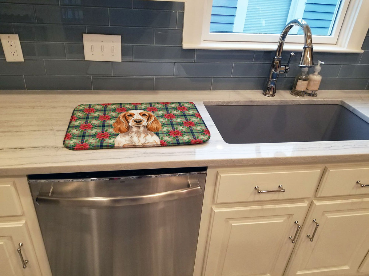 English Cocker Spaniel Christmas Dish-Drying Mat