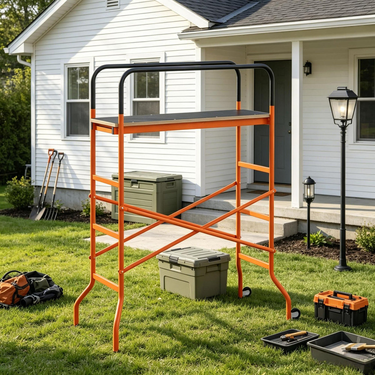 Mobile Rolling Scaffold with Dual-Side Ladders