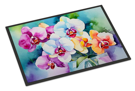 Watercolor Orchids Indoor-Outdoor Doormat