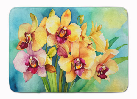 Orchids in Watercolor Cushioned Kitchen Mat