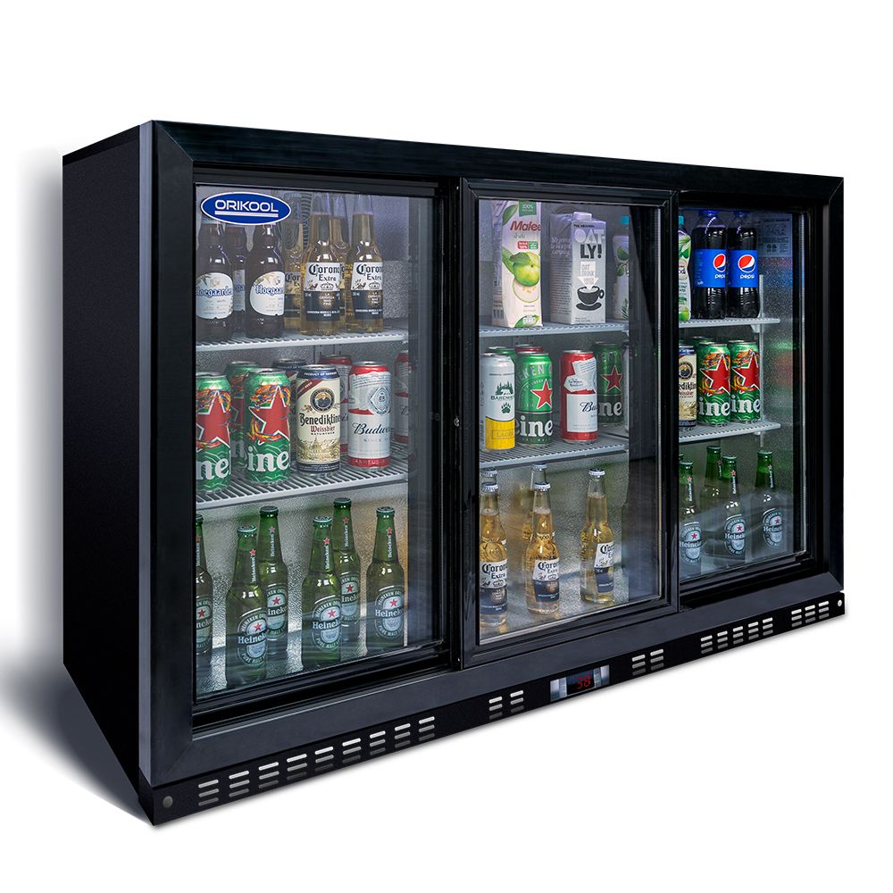 ORIKOOL Premium Beverage Refrigerator with Sliding Glass Doors