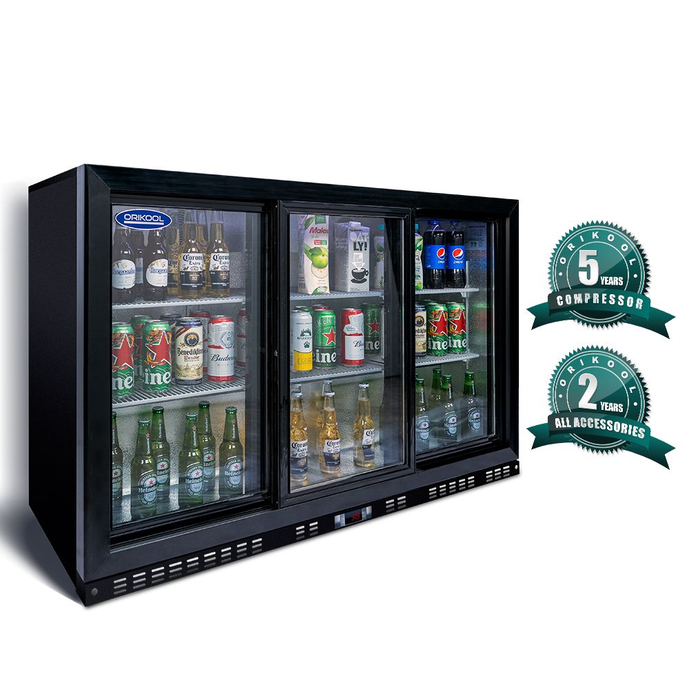 ORIKOOL Premium Beverage Refrigerator with Sliding Glass Doors