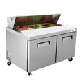 Orikool Commercial Refrigerators Sandwich&Salad Prep Table with a Butcher Block Cutting Board