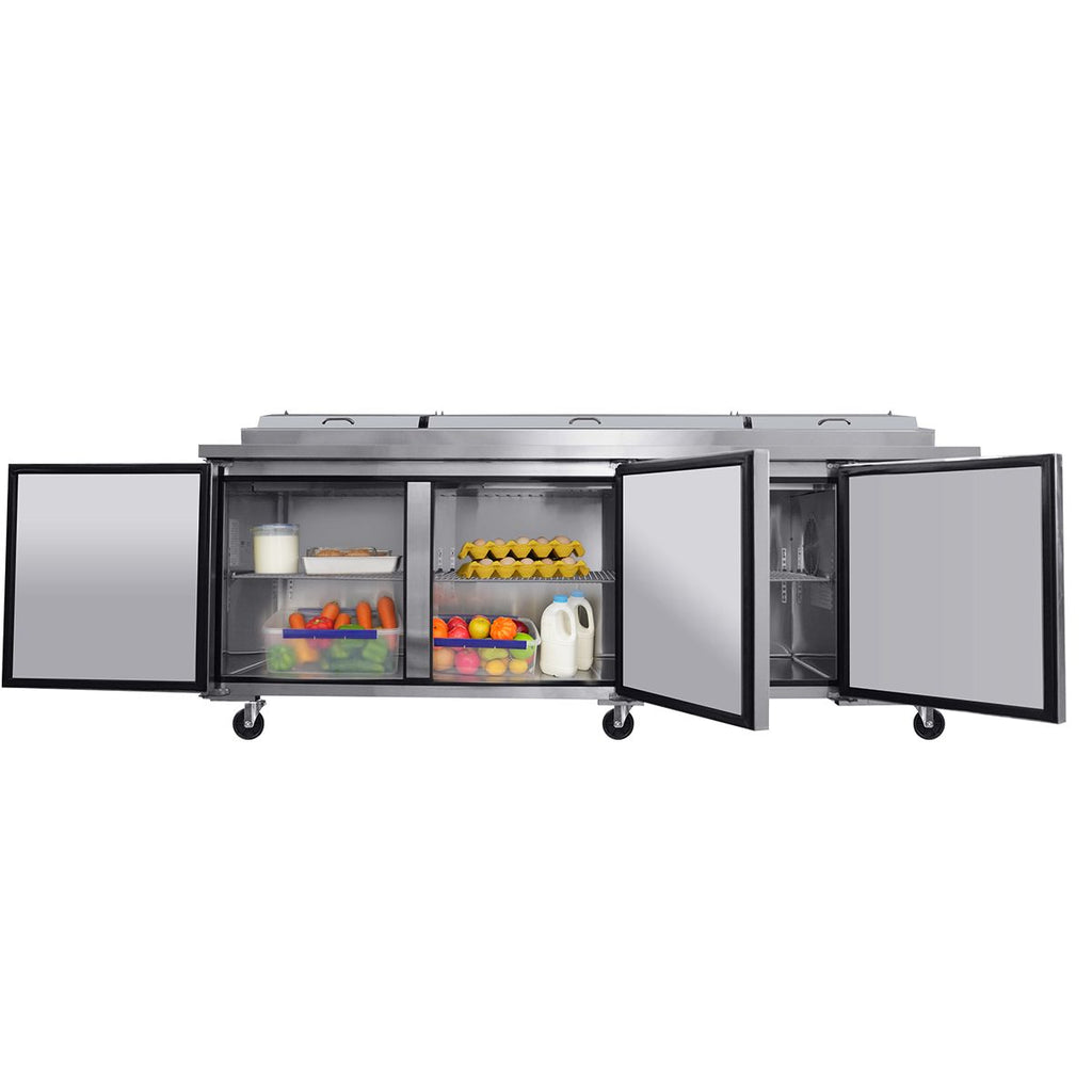 Commercial Pizza Prep Table with Built-In Refrigerator, 30.8 Cu.